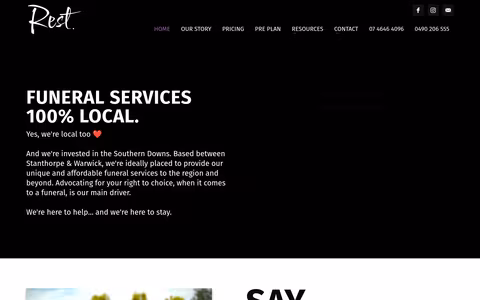 Rest Funerals & Death Care website
