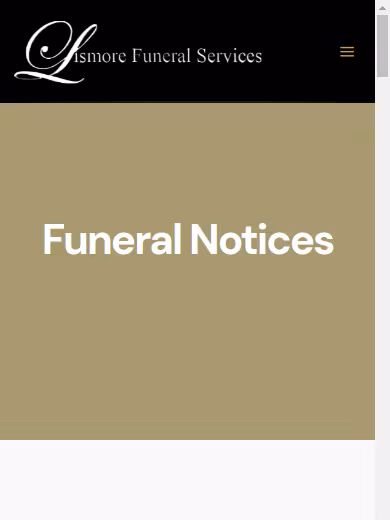 Lismore Funeral Services website