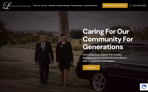 Lismore Funeral Services website