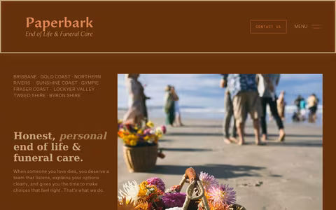 Paperbark Deathcare & Funeral Home website