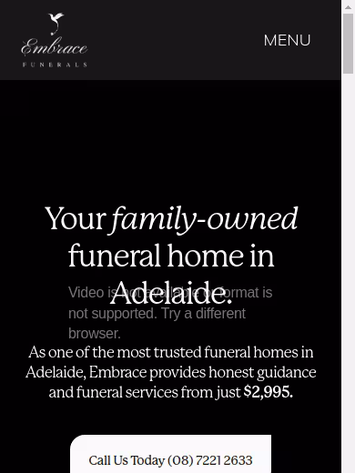 Embrace Funerals website
