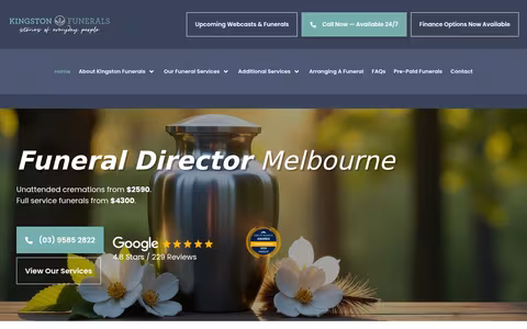 Kingston Funerals website