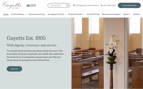Guyetts Funerals website