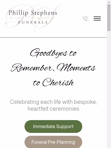 Phillip Stephens Funerals website