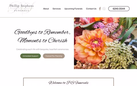 Phillip Stephens Funerals website