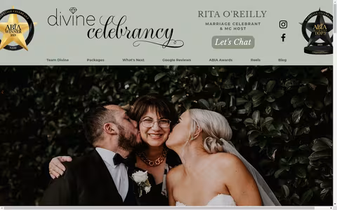 Rita O'Reilly Marriage Celebrant Divine Celebrancy website