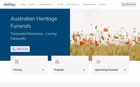 Australian Heritage Funerals website
