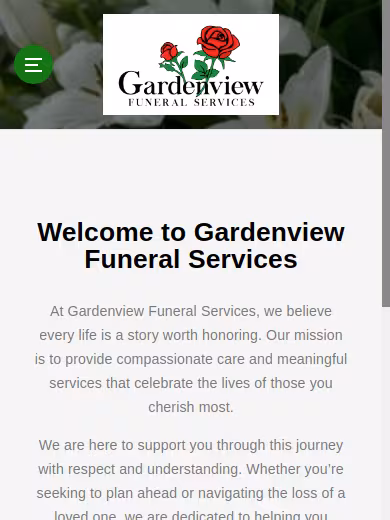 Gardenview Funeral Services website