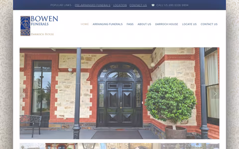 Bowen Funerals website