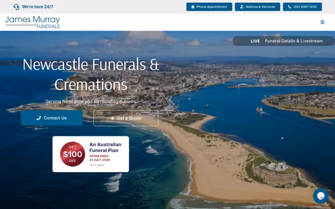 James Murray Funeral Directors - Newcastle website