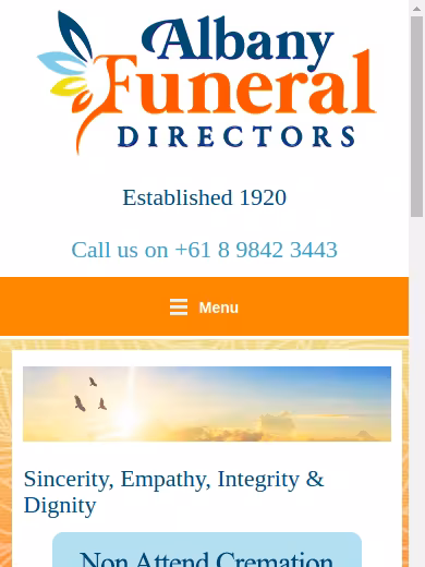 Albany Funeral Directors Funeral Home website