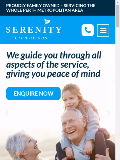 Serenity Cremations website
