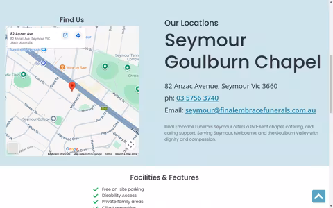 Final Embrace Funerals - Seymour website