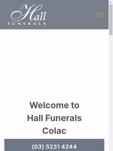 Hall Funerals Colac website