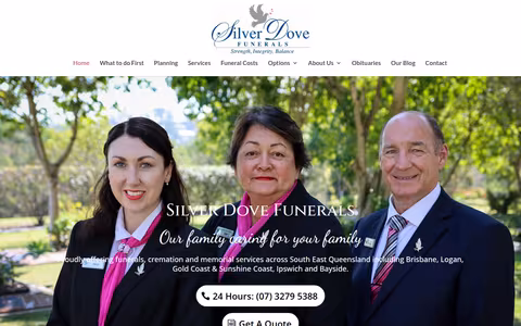Silver Dove Funerals website