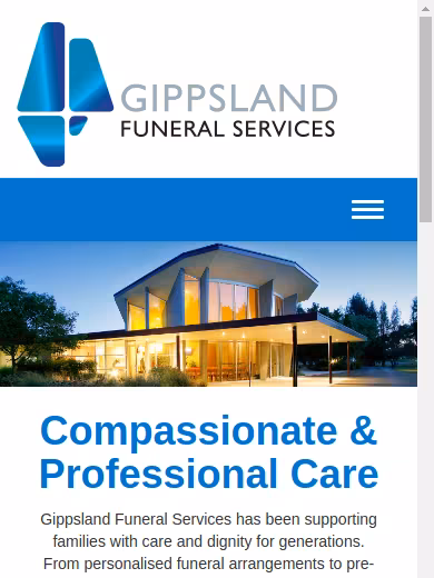 Gippsland Funeral Services Sale website