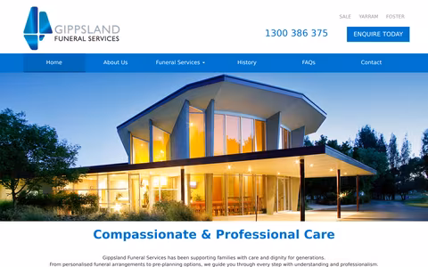 Gippsland Funeral Services Sale website