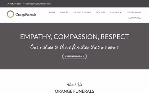 Orange Funerals website