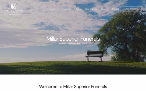 Millar Superior Funerals website