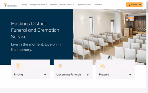 Hastings District Funeral & Cremation website