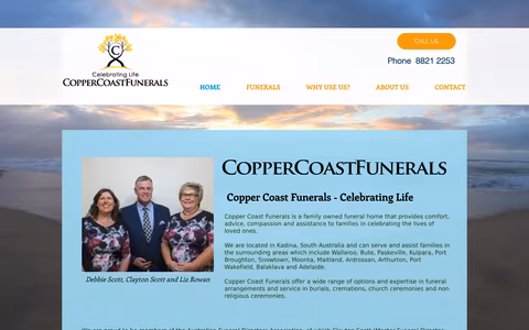 Copper Coast Funerals website