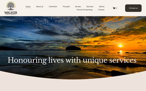 Walker Family Funerals website