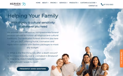 Heaven Funerals website
