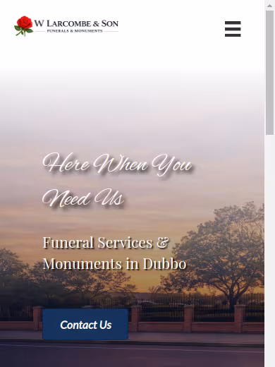 W Larcombe & Son Funerals website