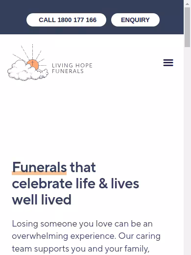 Living Hope Funerals website