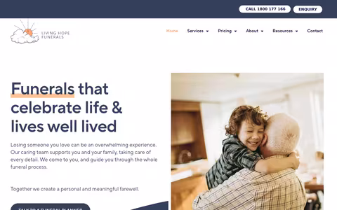 Living Hope Funerals website