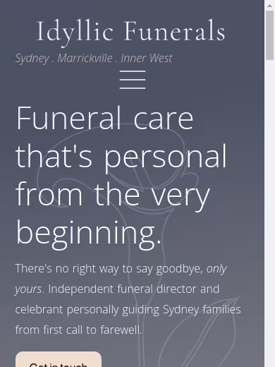 Idyllic Funerals website