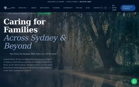 Willow Tree Funerals website