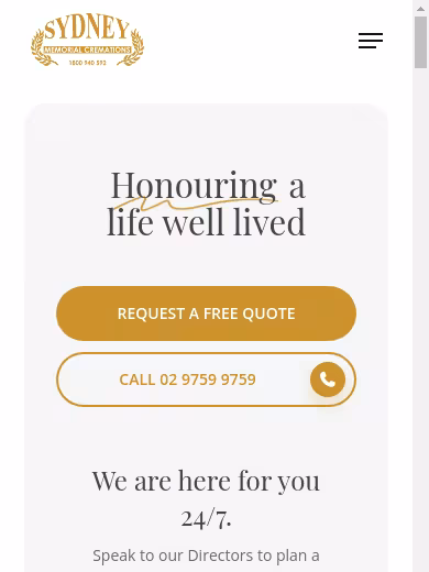 Sydney Memorial Cremations website