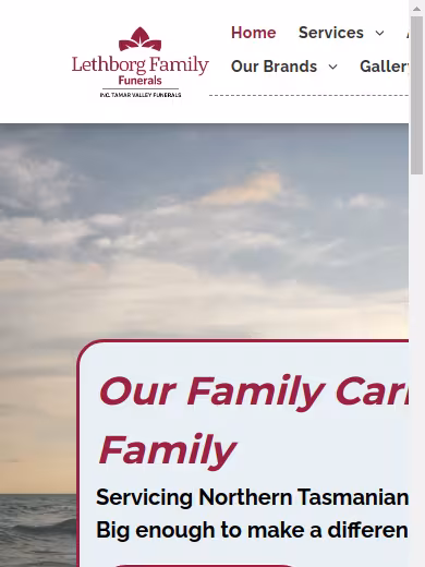 Lethborg Family Funerals website