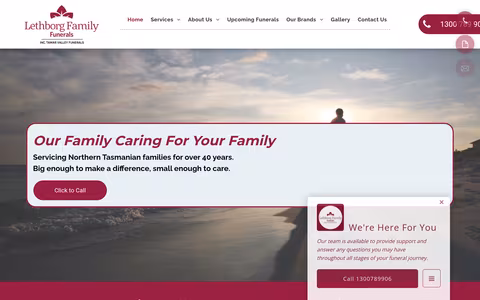 Lethborg Family Funerals website