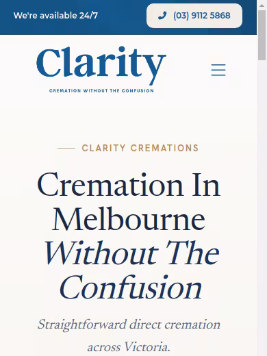 Clarity Cremations website