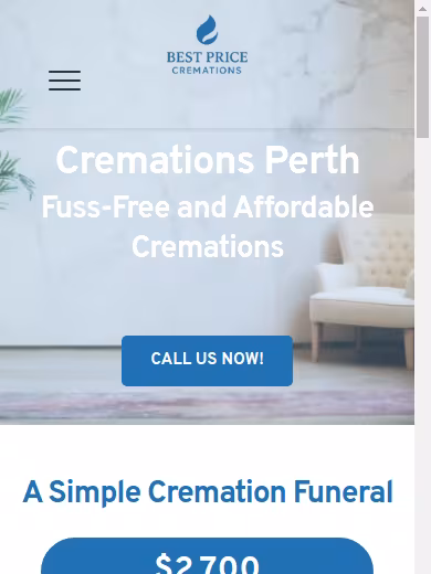 Best Price Cremations Perth website