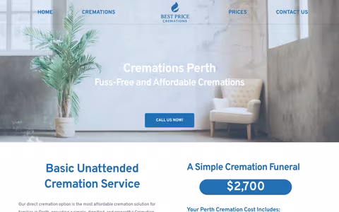 Best Price Cremations Perth website