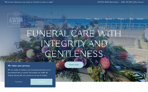 Eastern Suburbs Funerals Pty Ltd website