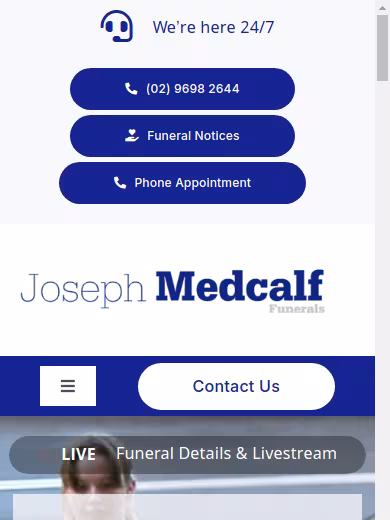 Joseph Medcalf Funerals website