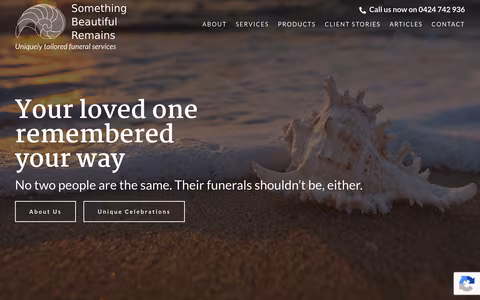 Something Beautiful Remains Funeral Services website