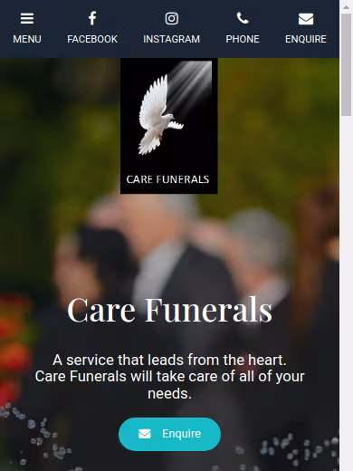 Care Funerals website
