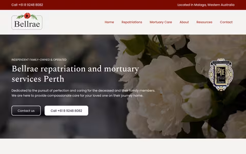 Bellrae Repatriation & Mortuary Services website