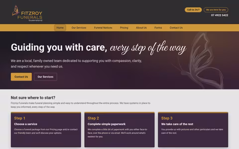 Fitzroy Funerals website