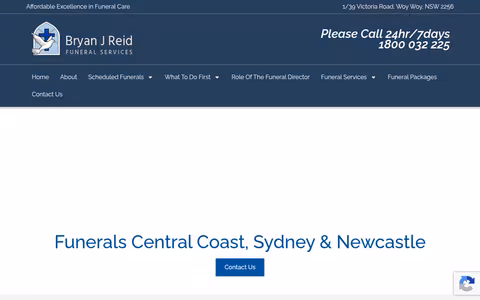 Bryan J Reid Funeral Services website