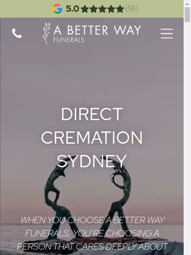 Better Way Funerals | Direct Cremations Sydney website