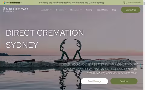 Better Way Funerals | Direct Cremations Sydney website