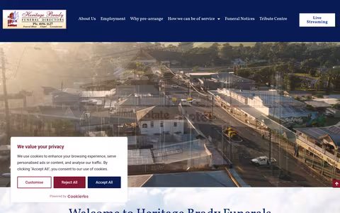 Heritage Brady Funeral Directors & Crematorium website