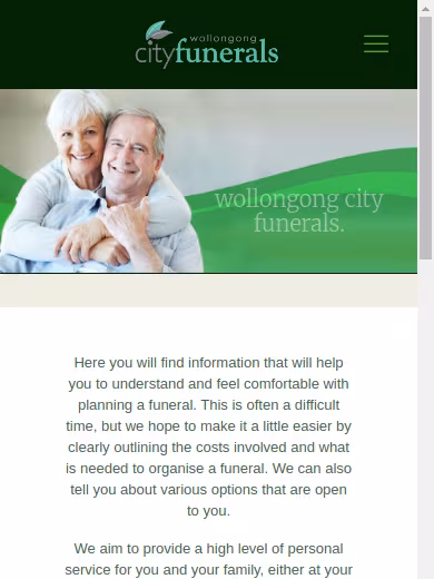 Wollongong City Funerals website