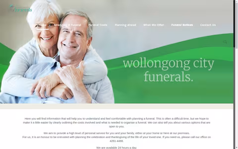 Wollongong City Funerals website